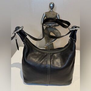 Coach Mini Duffle Bag 2005 9566 Black Leather Silver Hardware EUC